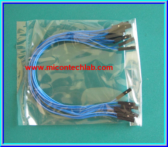 1x Jumper (F2F) cable Wire 10pcs 20cm Blue color Female to Female (F2F)