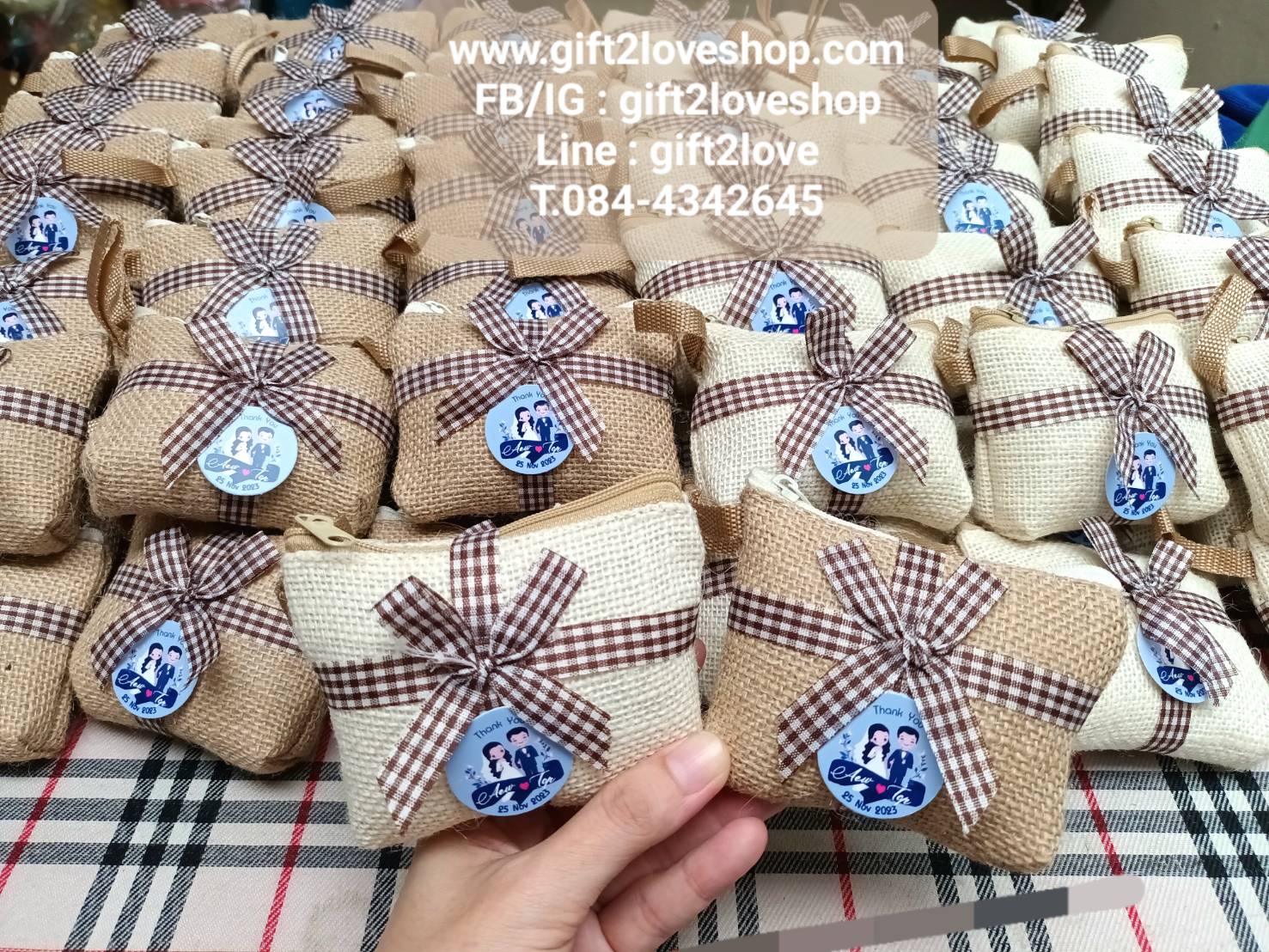 กระเป๋าสตางค์ผ้ากระสอบ มินิมอล