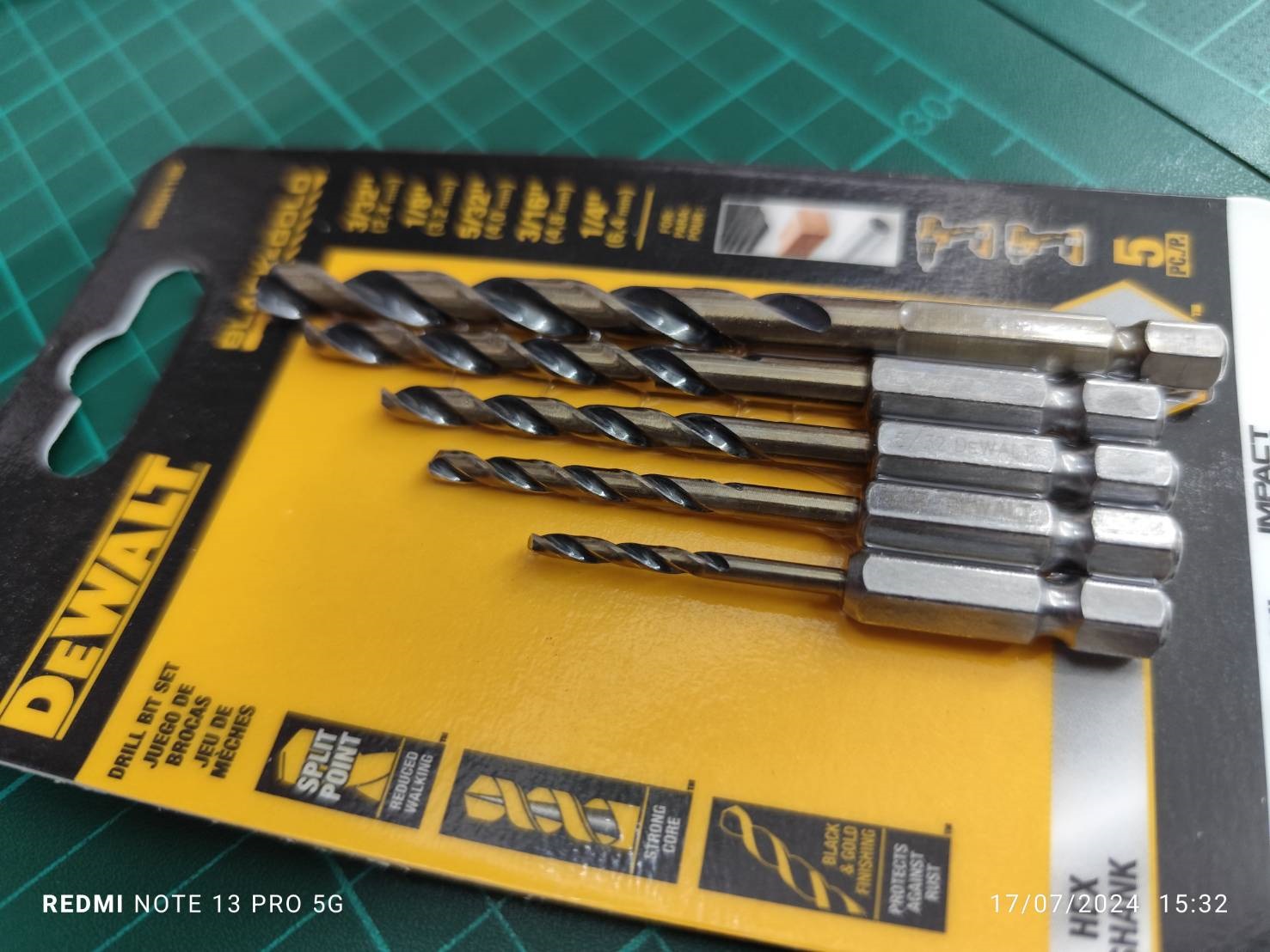 DEWALT รุ่น DWAH1105 ดอกสว่าน BLACK&GOLD 5ดอก/ชุุด