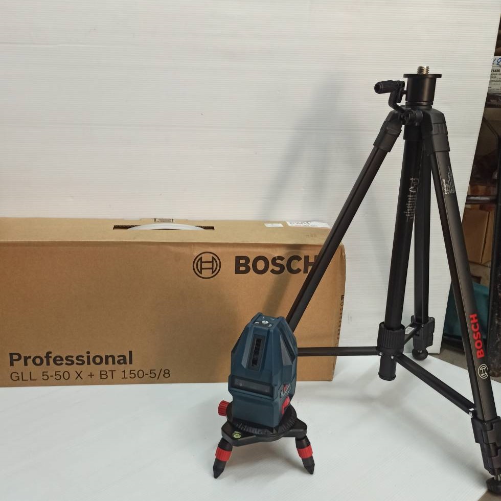 เลเซอร์ระดับ5เส้น แสงแดง GLL5-50X KIT BOSCH พร้อมขาตั้ง