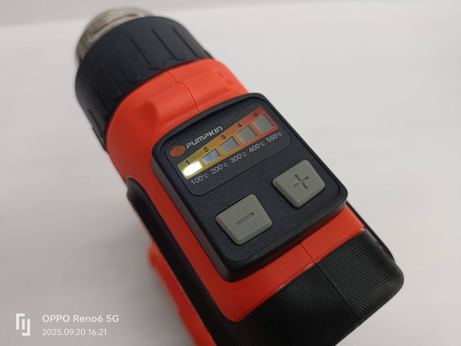 PUMPKIN เครื่องเป่าลมร้อนไร้สาย 20V ปรับได้ 5ระดับ รุ่น INF-555CHG-401K-X20 / 50457