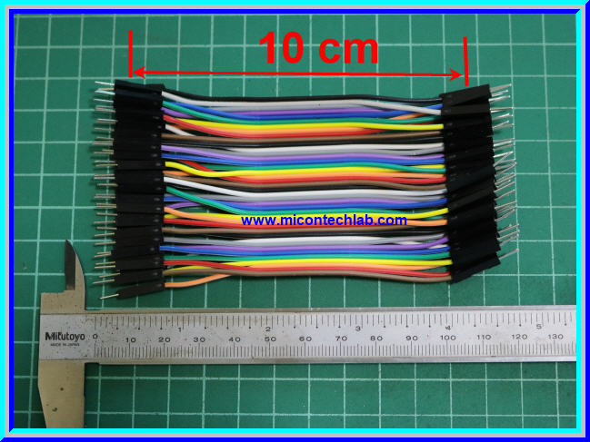 1x จั๊มเปอร์ปลายผู้ผู้ (M2M) 40 เส้น 10 ซม. (Jumper)