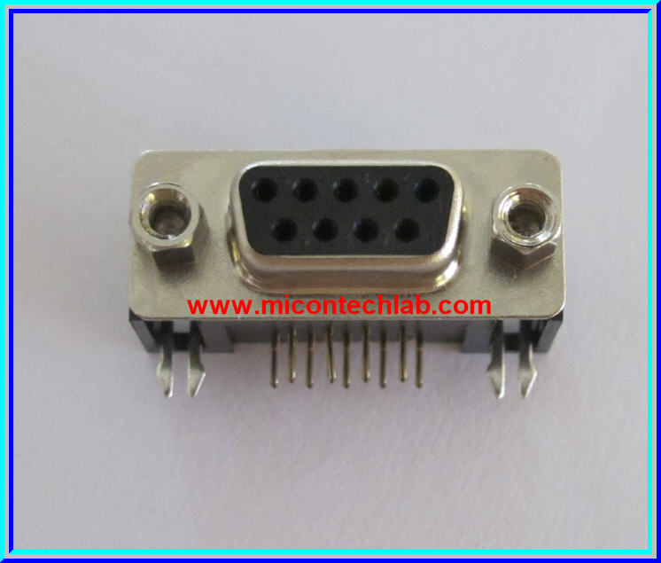1x Female DB9 RS232 Connector Right Angle 9 Pins