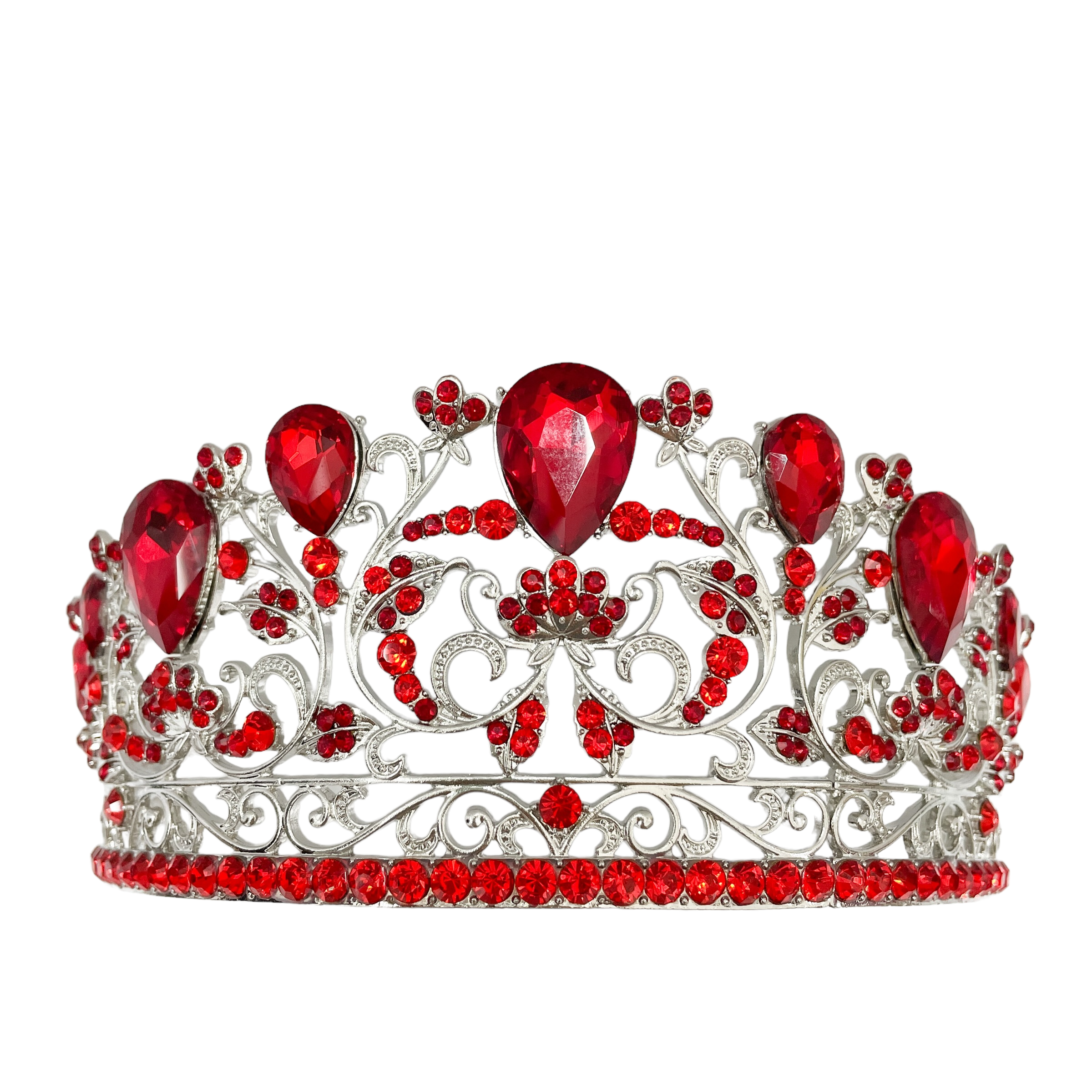 (พร้อมส่ง) เทียร่า 351 สีแดง งานสวย ปราณีต QCเพชรทุกเม็ด สินค้าพร้อมส่งจากไทย