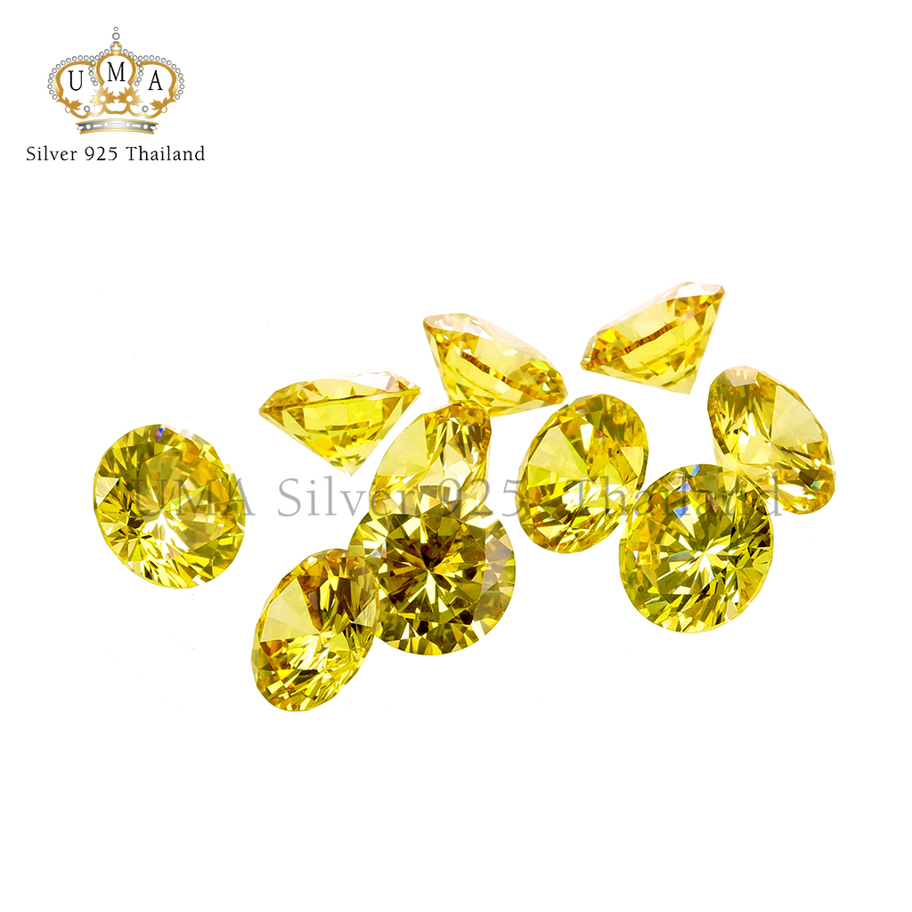 เพชรCZ 6A ทรงกลม สีเหลืองเข้ม (Yellow Dark ROUND CZ) - Size 1.00mm - 1แพ็ค - 1000เม็ด