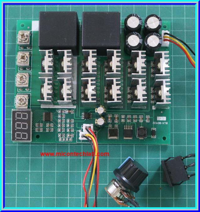 1x บอร์ดควบคุมความเร็วมอเตอร์ 3000W 60A 12-48Vdc กลับทางได้ (Motor Speed Control)