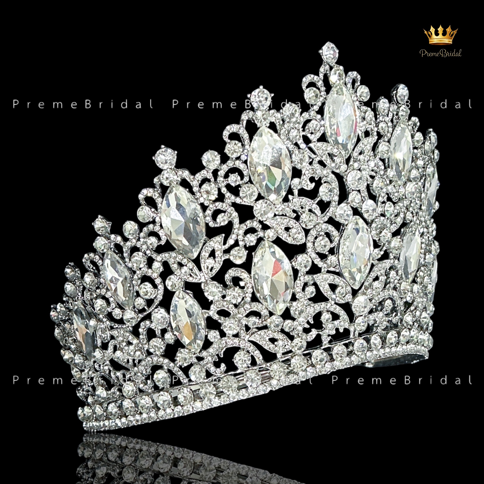 (พร้อมส่งจากไทย) มงกุฏ 142 สำหรับนางงาม ขนาดใหญ่ งานโลหะฐานกลมปรับขนาดได้ ส่งด่วน ส่งจาก จ.อุบลราชธานี