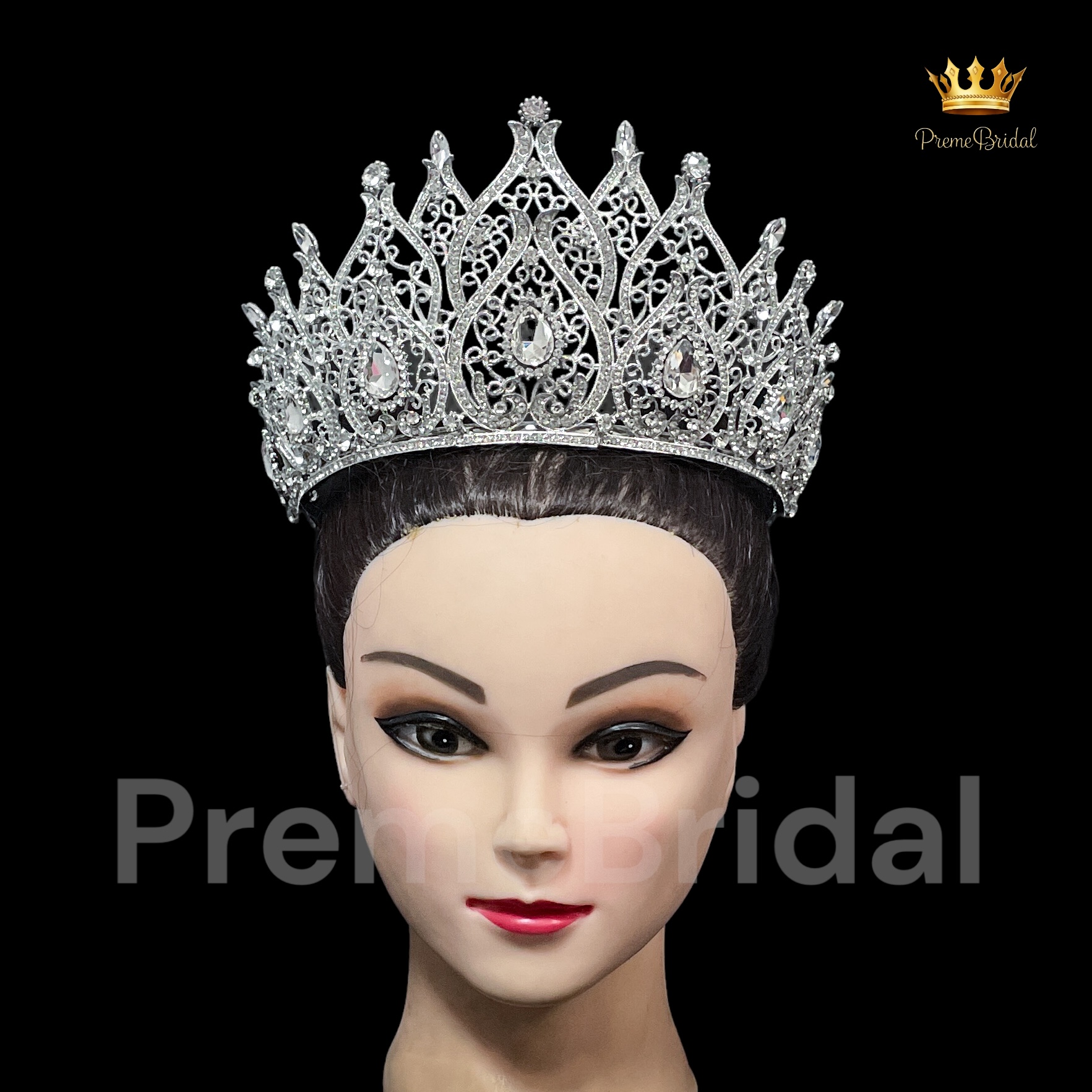 (พร้อมส่งจากไทย) มงกุฏ 115 สีเงิน มงกุฎนางงาม มงกุฎเพชร มงกุฎประกวด สวยงามอลังการ ฐานมงวงกลมปรับได้ สินค้าพร้อมส่ง ไม่ต้องรอนาน งานพรีเมี่ยม