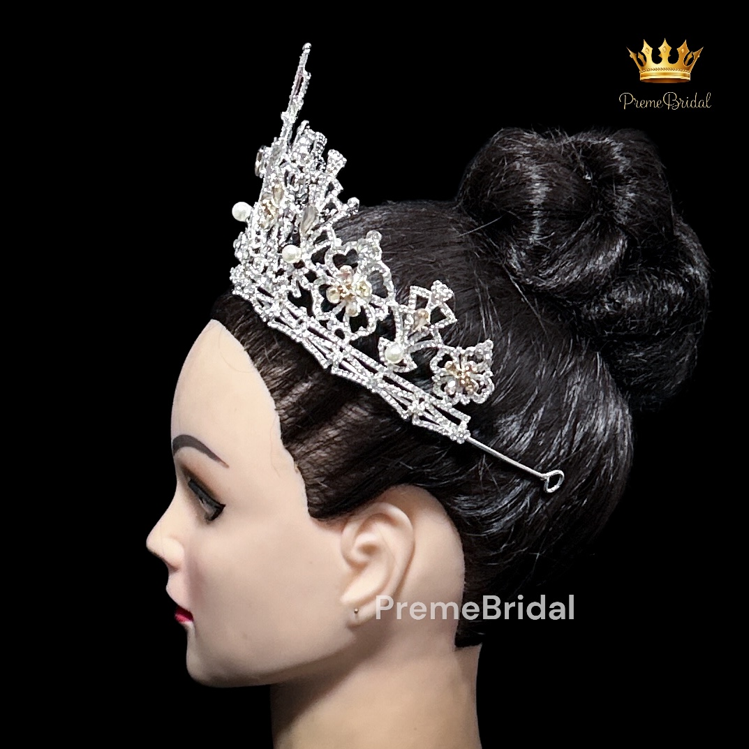 (พร้อมส่ง) เทียร่า 424 มงกุฎเพชร ครึ่งหัว Miss Universe Myanmar 2020 งานสวย ปราณีต QCเพชรทุกเม็ด สินค้าพร้อมส่งจากไทย