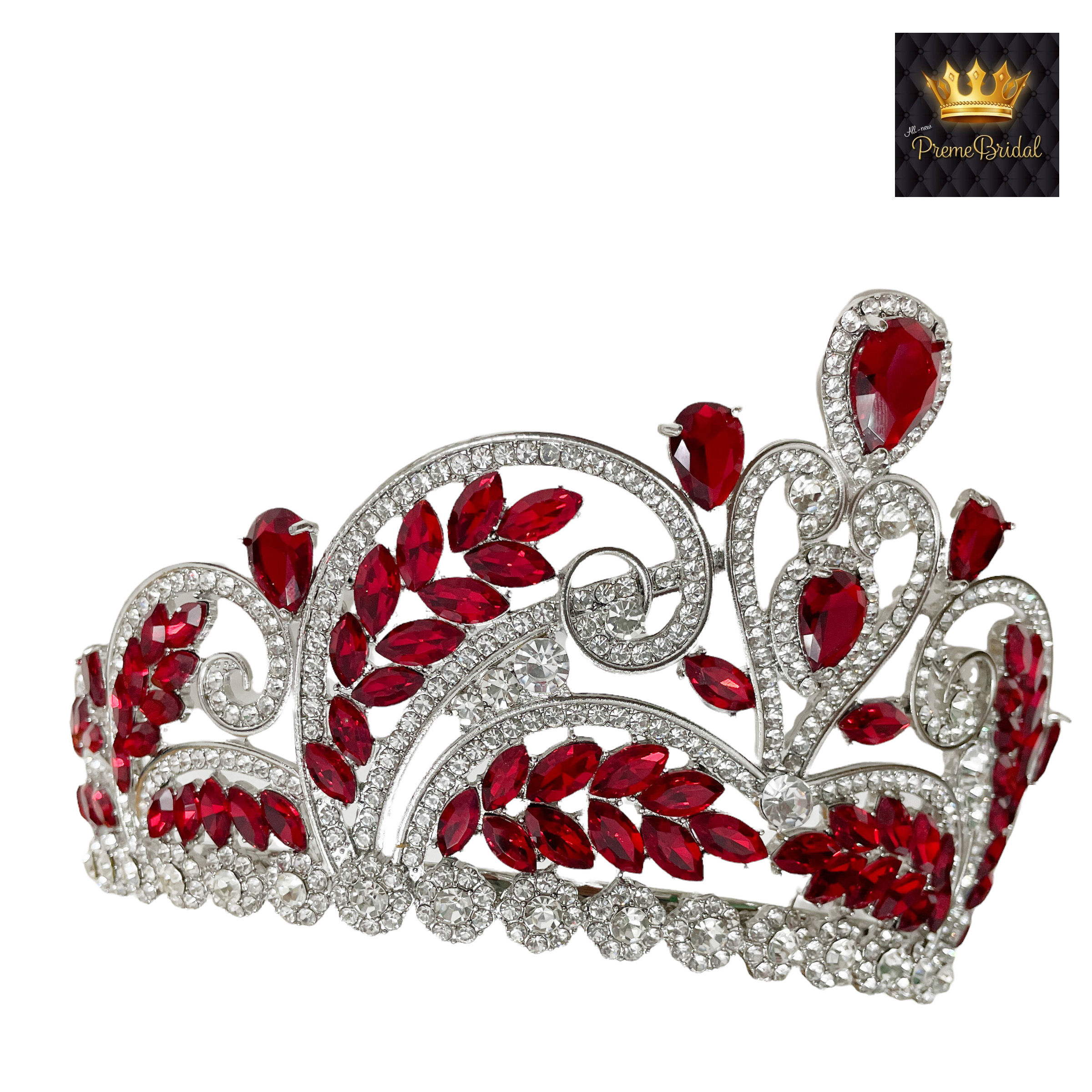 (พร้อมส่ง) มงกุฏ 087 สีแดง มงกุฎนางงาม มงกุฎเพชร มงกุฎประกวด สินค้าพร้อมส่ง ไม่ต้องรอนาน งานพรีเมี่ยม