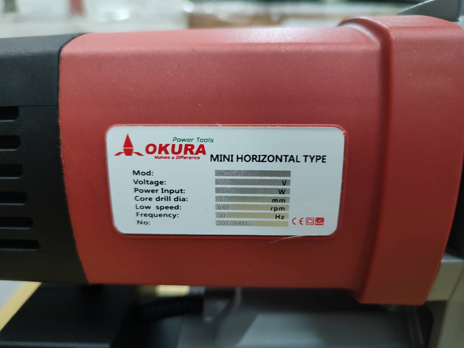 สว่านแม่เหล็กแบบนอน OK-35LS OKURA