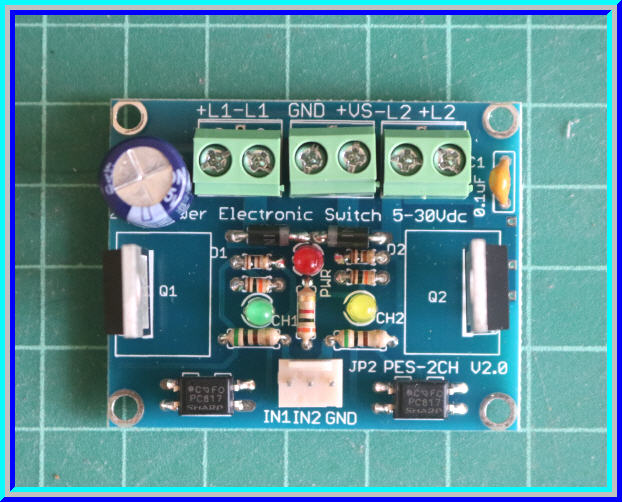 1x IRFZ44 Power Electronic Switch Relay 2-Channel Power MOSFET (IRFZ44 Spec 55V 49A ) with Opto-Coupler