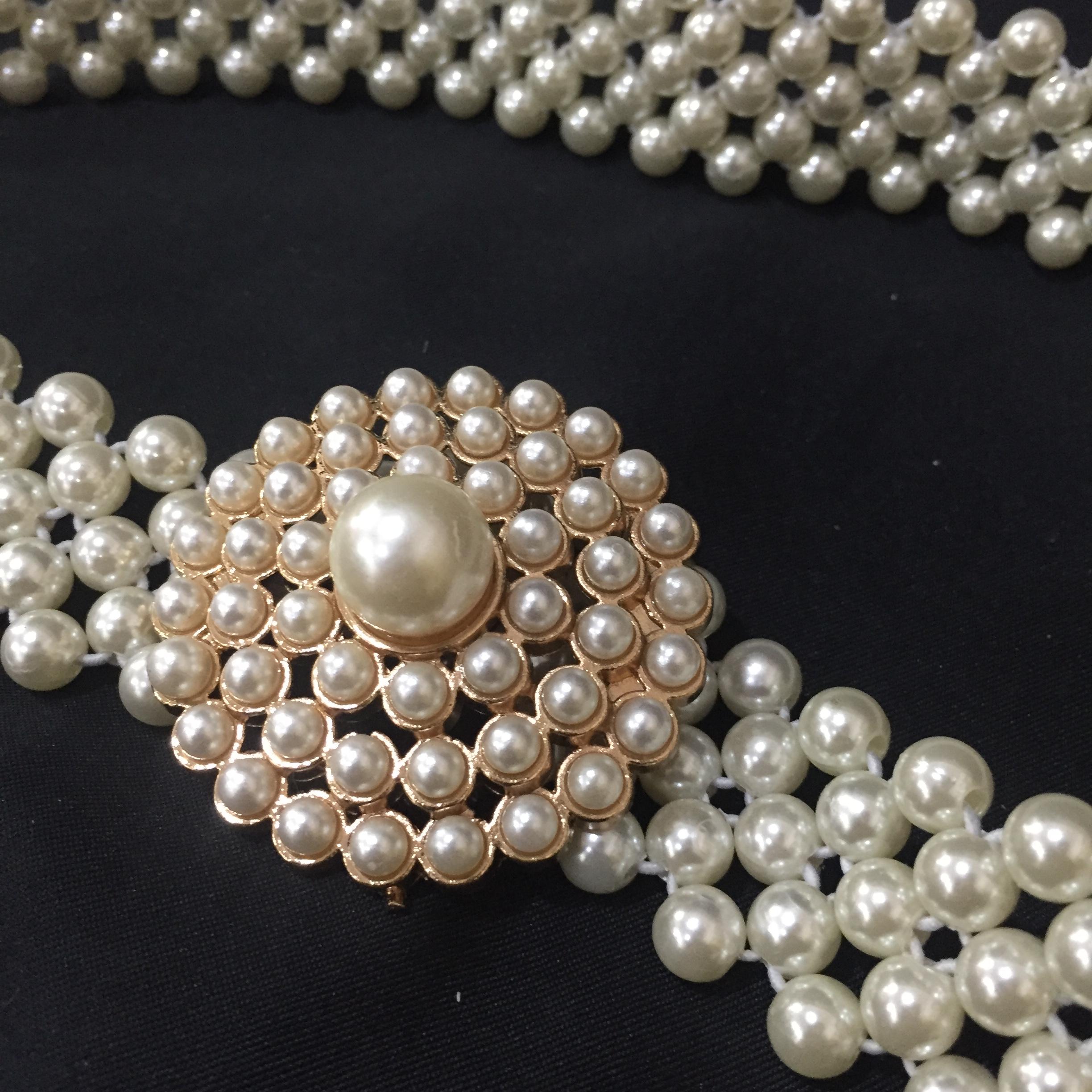 (พร้อมส่ง) เข็มขัดมุก019