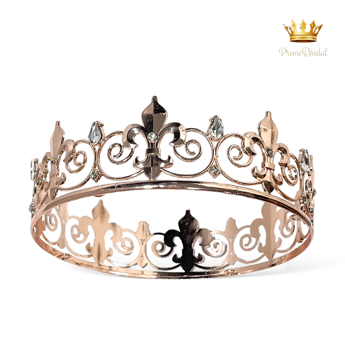 (พร้อมส่ง) มงกุฏผู้ชาย 026 สีโรสโกลด์ มงกุฎผู้ชาย มงกุฎเจ้าชาย งานสวย ปราณีต QCเพชรทุกเม็ด