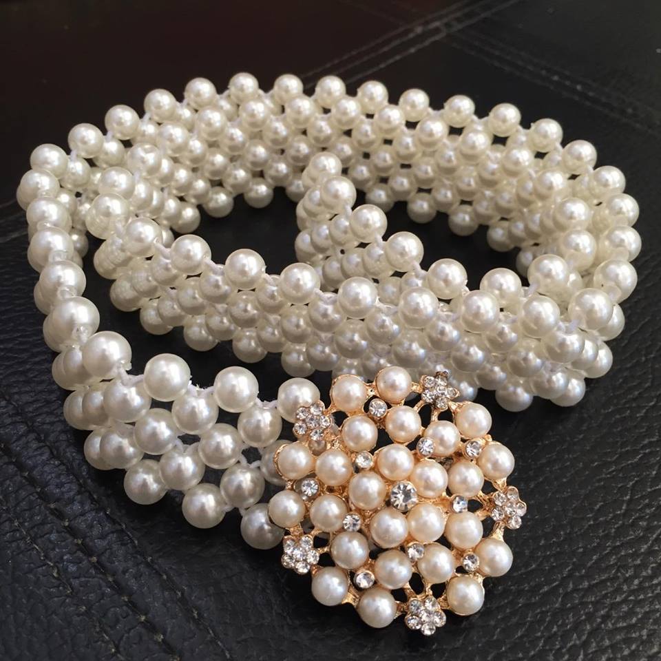 (พร้อมส่ง) เข็มขัดมุก004