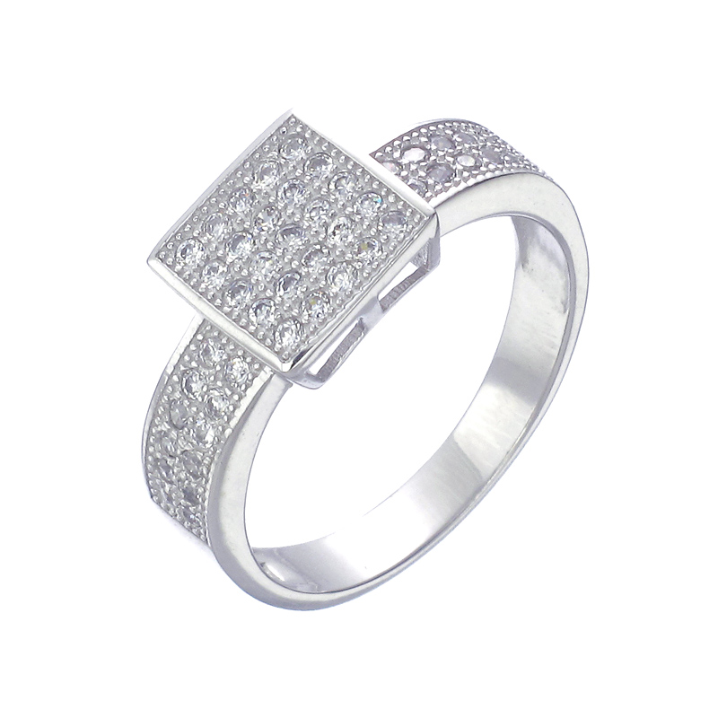 แหวนเงินแท้925เพรชประดับเพรชแท้สวิส เกรดดี น้ำใส