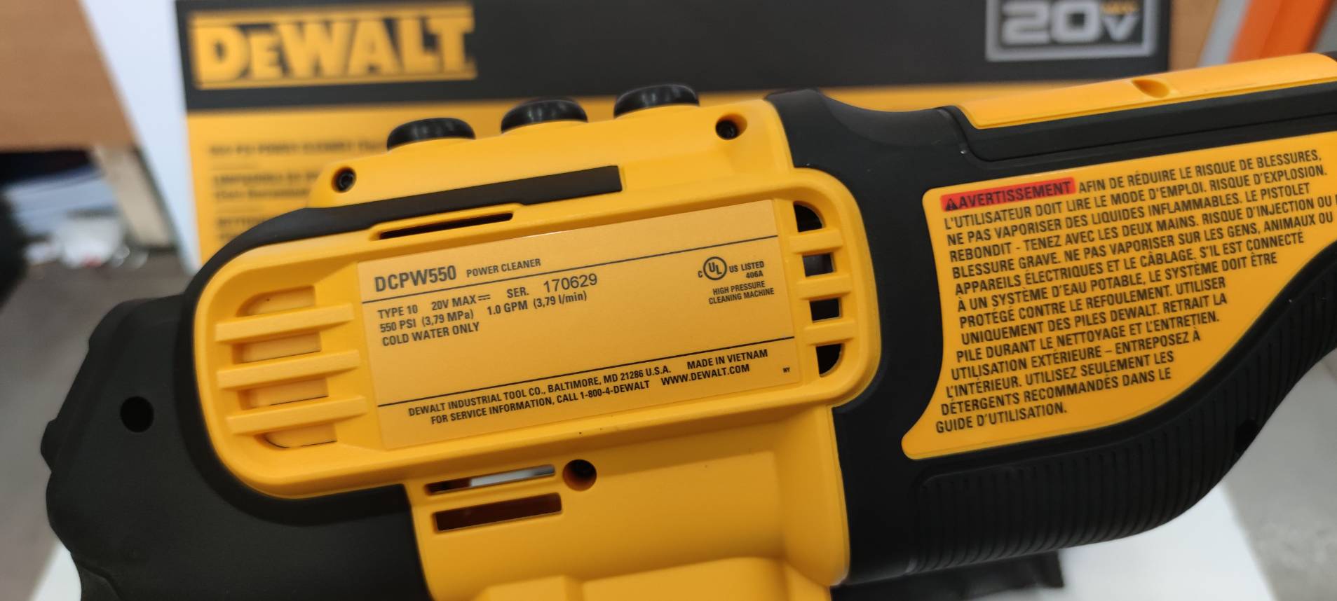 ปืนฉีดน้ำไร้สาย20V DCPW550B-XJ DEWALT