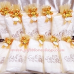 ผ้าเช็ดตัวเกรด A เนื้อหนาขนาด 27*54 นิ้ว ปักลายหรู