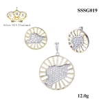 ต่างหูพร้อมจี้ ( ชุบทอง ) = Earring with Pendant ( Gold )