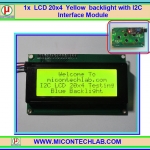 1x จอ LCD 20x4 สีเหลือง เชื่อมต่อแบบ I2C (LCD I2C)