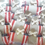 กระเป๋าผ้าแคนวาส ลายริ้ว คาดกระดาษ