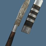 มีดหมอ มีดเทพศาสตรา หลวงพ่อบุญมี อิสสโร (พระครูอาทรสิกขกิจ) วัดเขาสมอคอน ลพบุรี งานตอกลายศิลป์ช่างตุ๋ย ด้ามไม้ฝักไม้ ขนาดพกพา ความยาวรวมฝัก 8 นิ้ว แท้ทันหลวงพ่อปลุกเสก ประมาณปี พ.ศ. 2510 - 2522 สภาพบ้านๆเดิมๆ รับประกันแท้สากล 100%