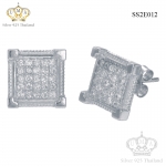 ต่างหูเงินแท้925ประดับเพรชแท้สวิส