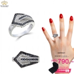 แหวนเพชร ประดับ เพชรCZ แหวนดีไซส์เก๋ไก๋ ออกแบบอย่างคลาสสิคหรูหรา ประดับเพชรสุดหรู ชิ้นงานมีความละเอียด ประณีต สวยงาม