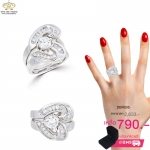 แหวนคู่เพชร ประดับเพชรCZ แหวนหัวใจประกบ สแตคแบบซ้อน 2 เก๋ไก๋มีความน่ารัก 1 set มี 2 วง สามารถใส่ เป็นคู่ หรือ แยก ใส่ได้ค่ะ