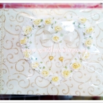 สมุดอวยพรแบบผ้าลายทองหน้าดอกไม้