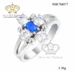 แหวนเพชรcz ประดับเพชร CZ แหวนดอกไม้ งานเนี๊ยบมากหรูหราดูดี แวววาว สำหรับการสวมใส่ออกงานราตรี งานสังสรรค์ต่างๆ สะดุดตาประทับใจแก่ผู้พบเห็น