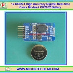 1x DS3231 ฐานเวลานาฬิกา พร้อมหน่วยความจำ AT24C32 แบตเตอรี่ CR2032