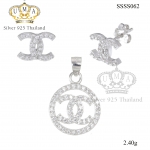 ต่างหูพร้อมจี้ ( เงิน ) = Earring with Pendant ( Silver )