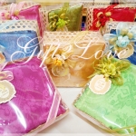 ผ้าแพรรับไหว้ ขนาด 5 ฟุต แพคเกจชะลอมฝาเปิด