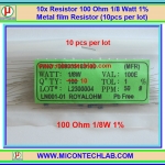 10x Resistor 100 Ohm 1/8 Watt 1% Metal film Resistor (10pcs per lot)