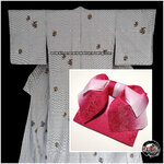 ชุดกิโมโนลาย ขาวฟ้า01