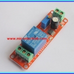 1x รีเลย์ไทเมอร์ 12Vdc หน่วงเวลา 0-10 วินาที พีซีบีสีแดง (Timer Relay)