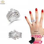 แหวนคู่เพชร ประดับเพชรCZ แหวนเพชรเม็ดชู สแตคเป็นเซต การสแตคแบบนี้เหมาะสำหรับสาวๆที่ชอบความหรูหรา ใหญ่อลังการ อะไรที่เป็นเซตอยู่แล้วก็ยิ่งจะดูเจ๋งไปเลย