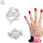 แหวนคู่เพชร ประดับเพชรCZ แหวนเพชรเม็ดชู สแตคเป็นเซต การสแตคแบบนี้เหมาะสำหรับสาวๆที่ชอบความหรูหรา ใหญ่อลังการ อะไรที่เป็นเซตอยู่แล้วก็ยิ่งจะดูเจ๋งไปเลย