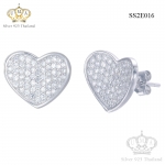 ต่างหูเงินแท้925ประดับเพรชแท้สวิส