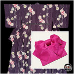 ชุดกิโมโนสีม่วงเข้ม ลาย05