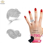 แหวนเพชร ประดับ เพชรCZ แหวนทรงหัวใจ ก้านแหวนบิดเล็กน้อย ฝังเพชรแวววาวและดูหรูหรา สวยระยิบระยับ เหมาะกับทุกไลฟ์สไตล์ของสาวๆทุกช่วงวัย