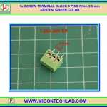 1x SCREW TERMINAL BLOCK 3 PINS Pitch 3.5 mm 300V/10A GREEN COLOR