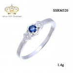 แหวนเพชร ประดับ เพชรCZ แหวนพลอยรูปทรงกลมเหลี่ยมเกสรสีน้ำเงิน ดีไซน์หรูหรา ระดับไฮโซ ดีไซน์แหวนแบบนี้ นิ้วที่บอกว่าไม่สวยๆ ใส่แล้วสวยโดดเลยคะ