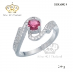 แหวนเงินแท้925เพรชประดับเพรชแท้สวิส เกรดดี น้ำใส