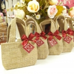 กระเป๋าผ้ากระสอบสีธรรมชาติ