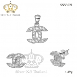 ต่างหูพร้อมจี้ ( เงิน ) = Earring with Pendant ( Silver )