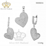 ต่างหูพร้อมจี้ ( เงิน ) = Earring with Pendant ( Silver )