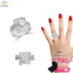 แหวนเพชรคู่ ประดับเพชรCZ แหวนเพชรเม็ดชู สแตคเป็นเซต การสแตคแบบนี้เหมาะสำหรับสาวๆที่ชอบความหรูหรา ใหญ่อลังการ อะไรที่เป็นเซตอยู่แล้วก็ยิ่งจะดูเจ๋งไปเลย