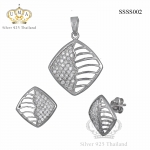 ต่างหูพร้อมจี้ ( เงิน ) = Earring with Pendant ( Silver )